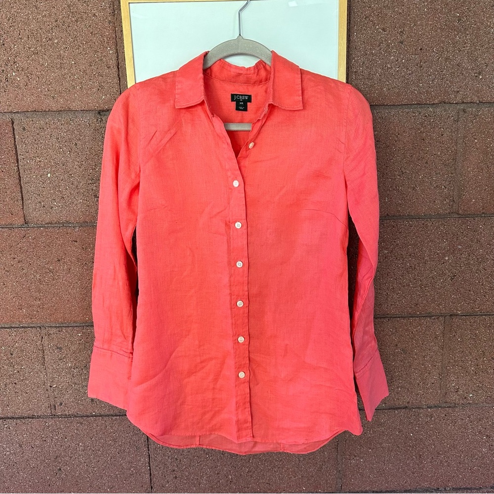 100% linen J. Crew button down shirt